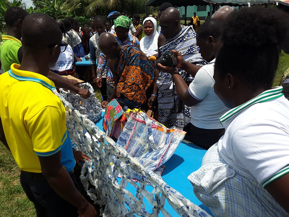 Exhibition recycled plastic waste products at Amanzule Wetlands Exhibition Durbar