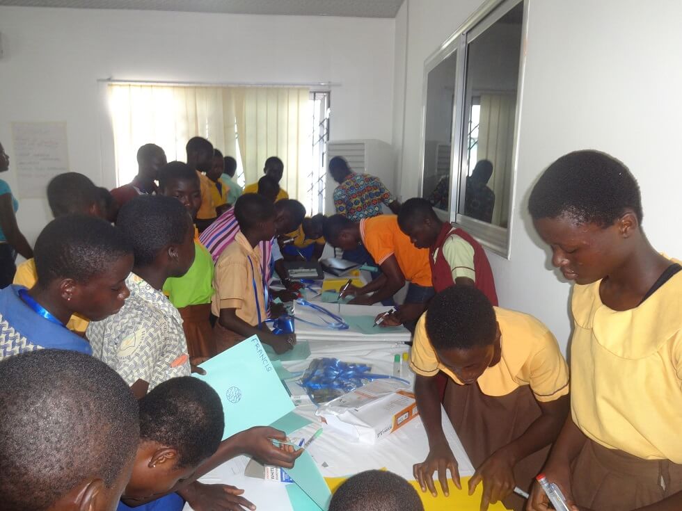 Junior high school students participating in workshop on creative conservation approaches